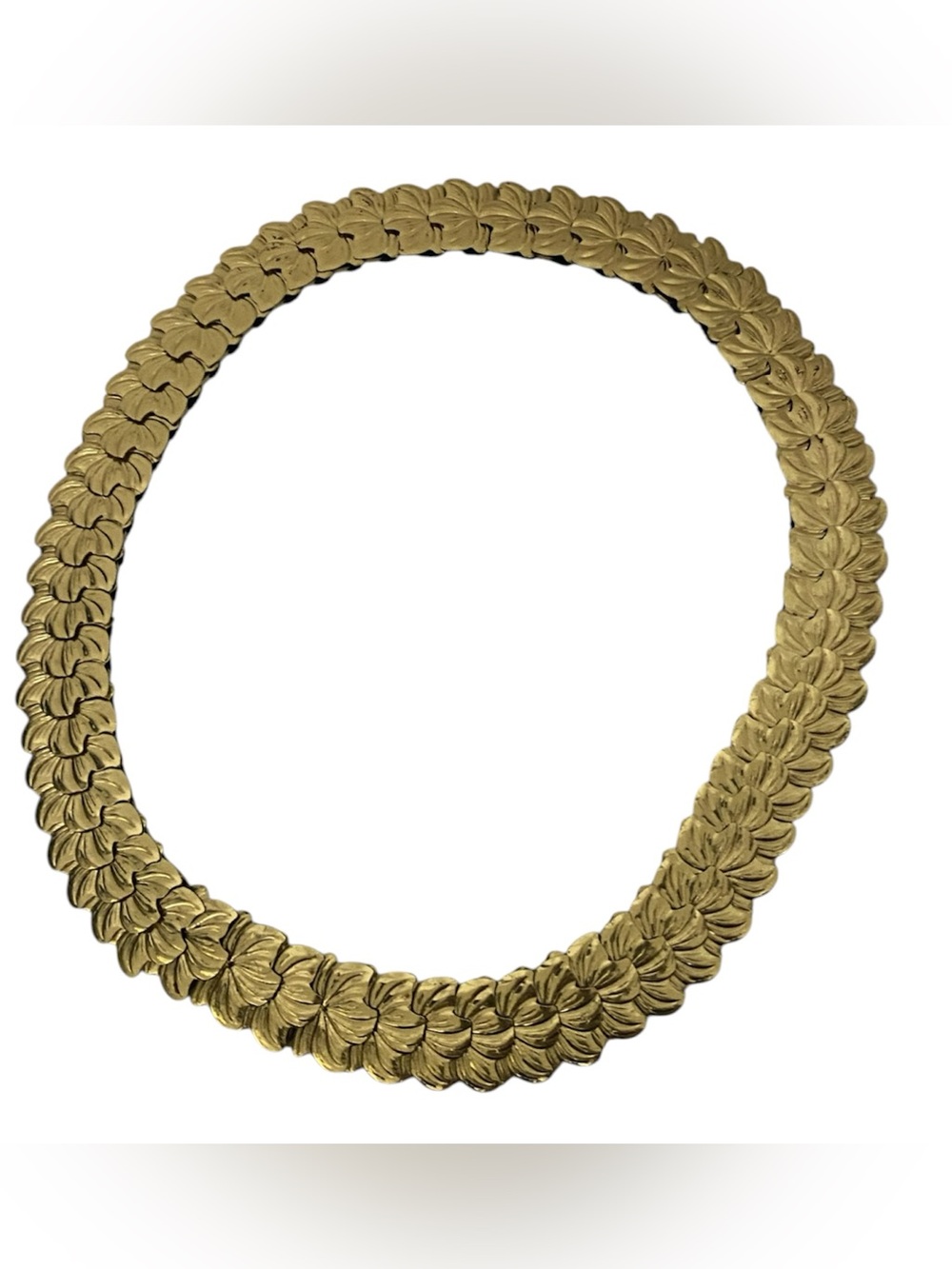 Vintage Gold Textured Petal-Link Elastic Belt - Picture 9 of 9